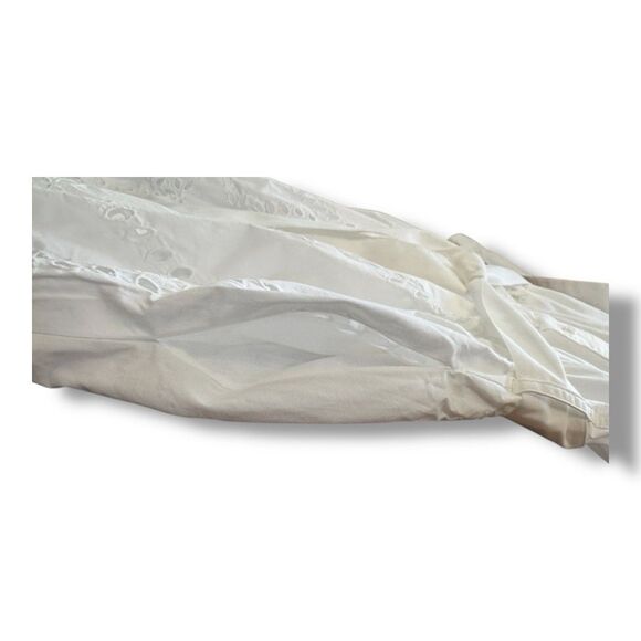 Frank & Eileen Grace Eyelet Midi Dress White Belted Classy Preppy Women’s Size S - Picture 10 of 16